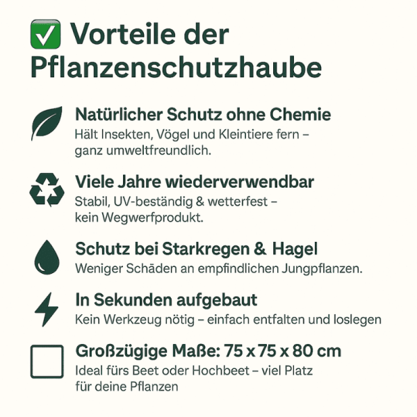 Das sind die Vorteile der Pflanzenschutzhaube Dome.