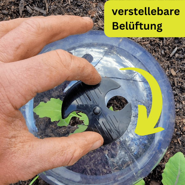 Pflanzglocke hat eine verstellbare Belüftung