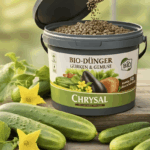 Organischer Langzeitdünger in Pelletform für Gurken – unterstützt die Fruchtbildung und sorgt für eine knackige Ernte.