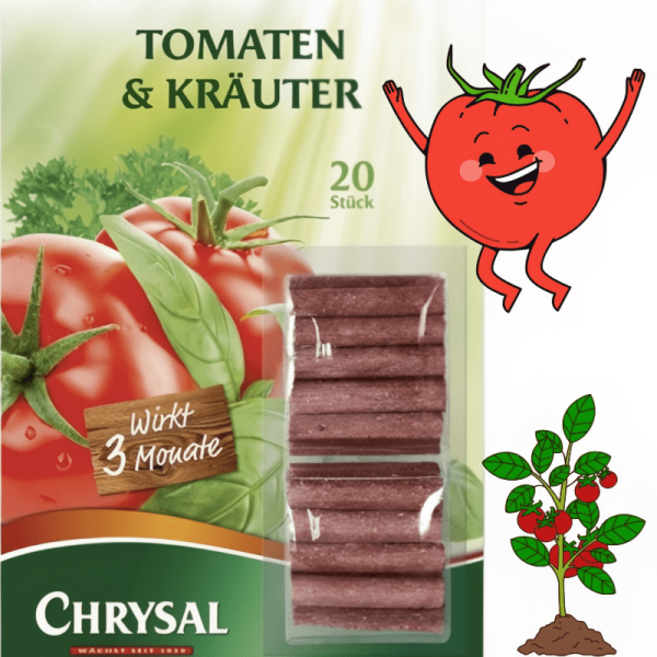 Düngestäbchen mit Tomaten