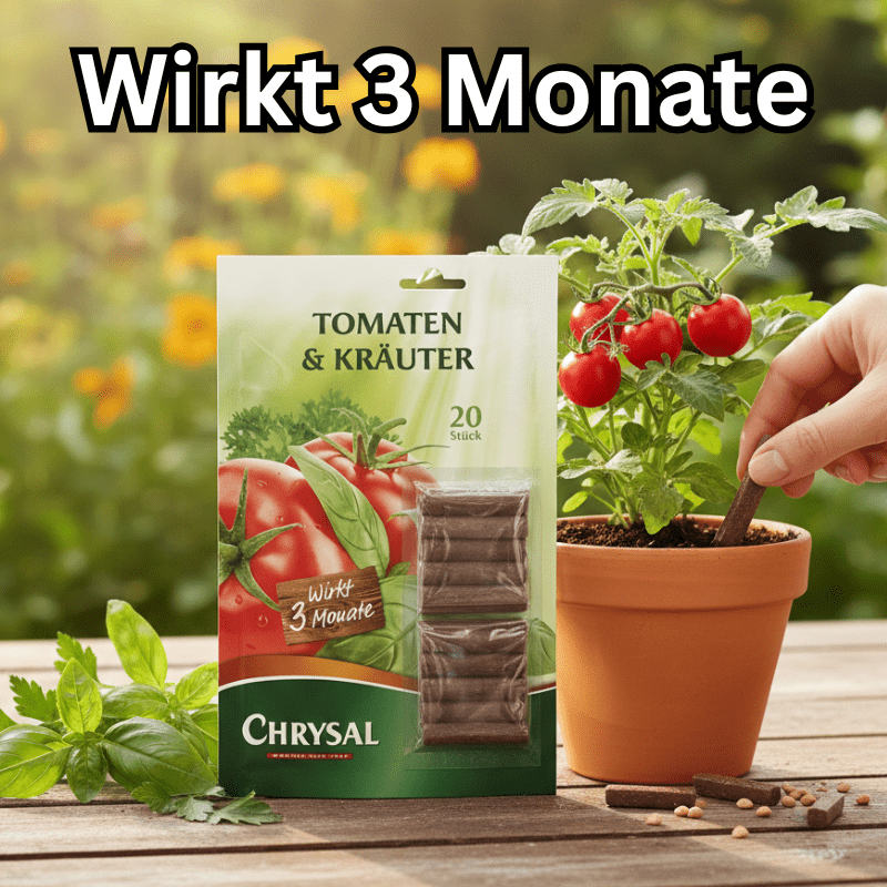 Chrysal Düngestäbchen Tomaten & Kräuter 20 Stück. Langzeitwirkung 3 Monate für Starkzehrer.