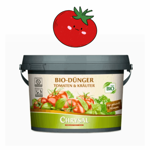 Nachhaltiger Bio-Dünger von Chrysal für aromatische Tomaten im Garten oder Hochbeet