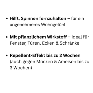 Bulletpoints Spinnenspray