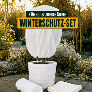 Kübel- & Jungbäume Winterschutz-Set mit Frostschutzhaube und Vlies zum Schutz von Krone, Topf und Wurzelballen
